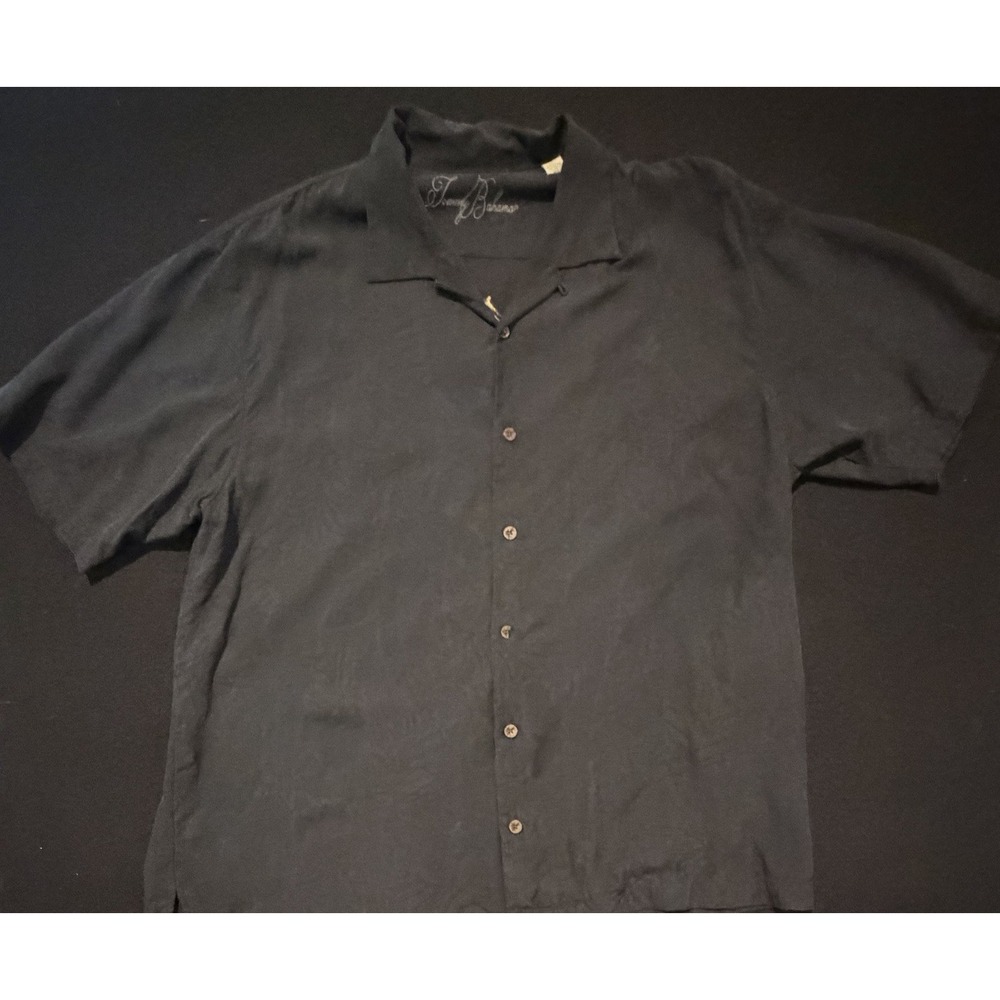 Tommy Bahama Paradise Cigar Embroidered Silk SS Button Up Shirt Men's XL